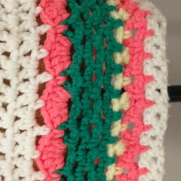 Vintage 60's 70's Crochet Knit Mini Dress Tunic Girls Groovy Mid Authentic - Picture 4 of 10